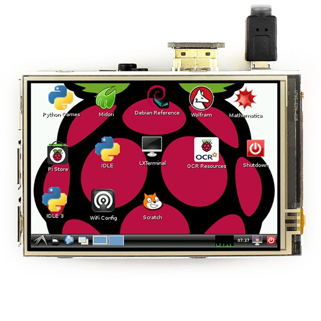 Ekran dotykowy rezystancyjny LCD IPS 3,5'' 480x320px GPIO do Raspberry Pi - Waveshare 12824